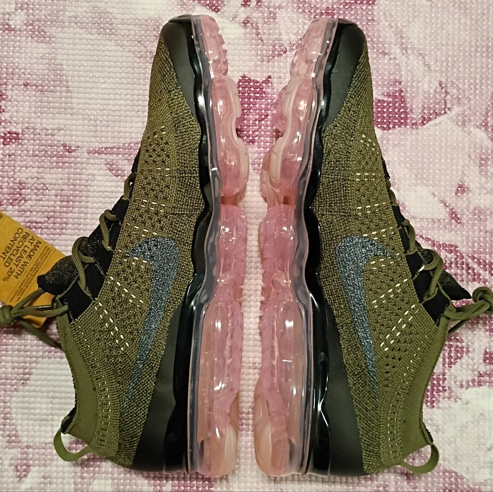 Nike Vapormax Flyknit Olive Black Men's Shoes - Picture 5 of 6